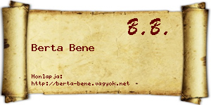 Berta Bene névjegykártya